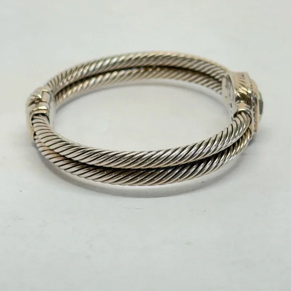 David Yurman .925 Lemon Citrine Diamond Albion Cable Bracelet - Picture 5 of 10